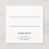 Minimalistischer Chic geometrisch Terminkarte (Rückseite)