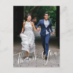 Minimalistischer Chic handgeschriebene Hochzeit 2 Postkarte