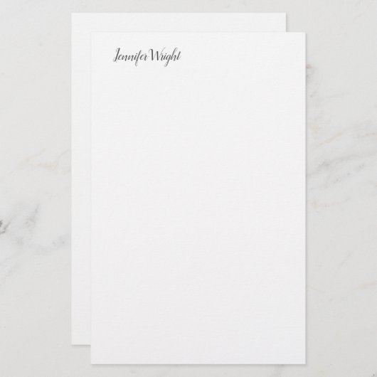 Minimalistischer Chic-Kalligraphie-individuelle Na Briefpapier (Vorne/Hinten)