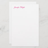 Minimalistischer Chic-Kalligraphie-individuelle Na Briefpapier (Vorne/Hinten)