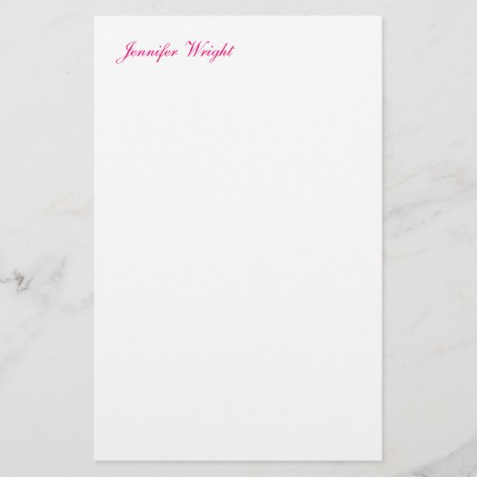 Minimalistischer Chic-Kalligraphie-individuelle Na Briefpapier (Vorderseite)