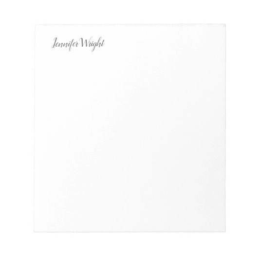 Minimalistischer Chic-Kalligraphie-individuelle Na Notizblock (Vorderseite)