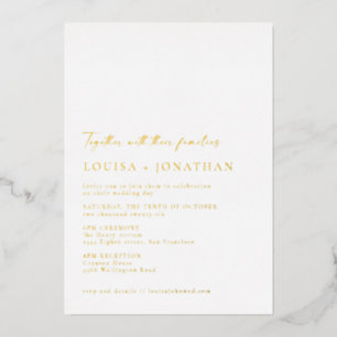 Minimalistischer Chic Klassische Schrift Hochzeit Folieneinladung