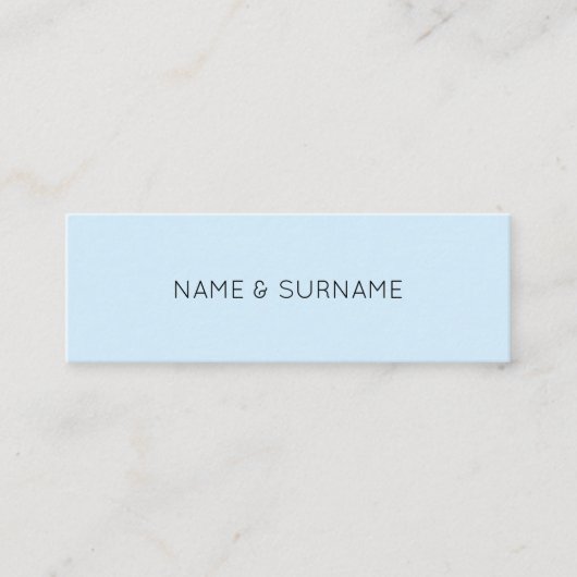 Minimalistischer Chic moderne BabyBlue Mini Visitenkarte (Vorderseite)