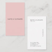 Minimalistischer Chic-moderne rosa vertikale Visitenkarte (Vorne/Hinten)
