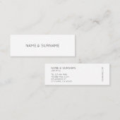 Minimalistischer Chic-moderne weiße Mini Visitenkarte (Vorne/Hinten)