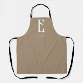 Minimalistischer Chic Monogramm Boho Beige Schürze (Vorderseite)