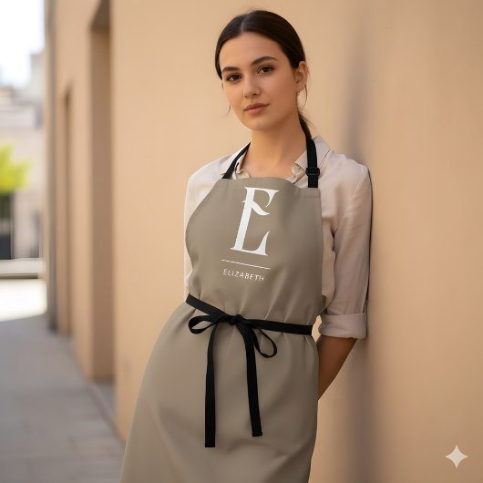 Minimalistischer Chic Monogramm Boho Beige Schürze