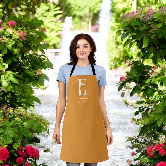 Minimalistischer Chic Monogramm Gelb Schürze
