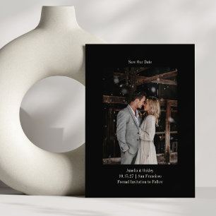 Minimalistischer Chic Schwarze elegante Hochzeit b Save The Date