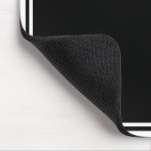 Minimalistischer Chic schwarzes Monogramm Doppelra Mousepad (Ecke)