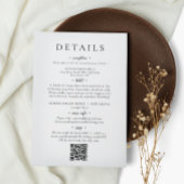 Minimalistischer Chic Script QR Code Hochzeitdetai Begleitkarte