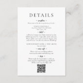 Minimalistischer Chic Script QR Code Hochzeitdetai Begleitkarte (Vorderseite)