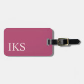Minimalistischer Chic Trend Monogramm Rosa Gepäckanhänger (Vorderseite horizontal)