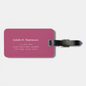 Minimalistischer Chic Trend Monogramm Rosa Gepäckanhänger (Rückseite horizontal)