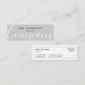 Minimalistischer Chic Typo Calm Gray Mini Business Mini Visitenkarte (Vorne/Hinten)