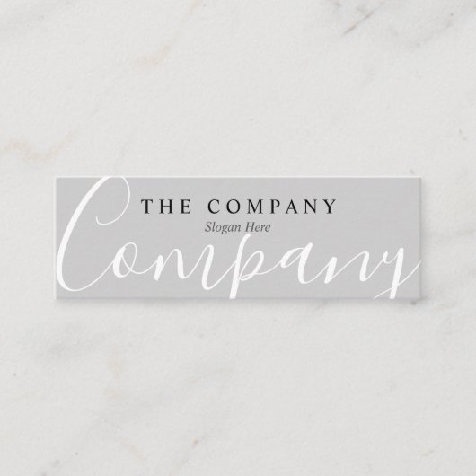 Minimalistischer Chic Typo Calm Gray Mini Business Visitenkarte (Vorderseite)