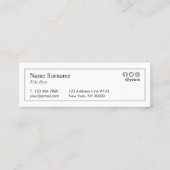 Minimalistischer Chic Typo Calm Gray Mini Business Visitenkarte (Rückseite)