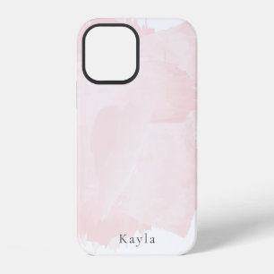 Minimalistischer Chic Wasserfarbe Rosa Pinselstric iPhone 12 Hülle