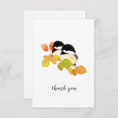 Minimalistischer Chickadee Bird Danke Karte (Vorne/Hinten)