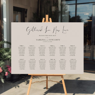 Minimalistischer christlicher Hochzeitssitzplan Poster