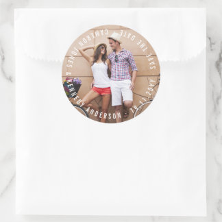 Minimalistischer Circle Text Einfaches Save the Da Runder Aufkleber