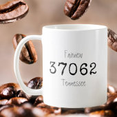 Minimalistischer City Staat Zip Code Schwarz Kaffeetasse