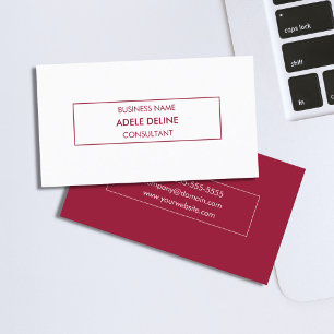 Minimalistischer Clean Simple Red Consultant Visitenkarte