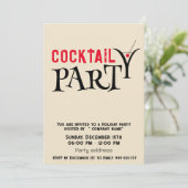 Minimalistischer Cocktail Party Einladung (Stehend Vorderseite)