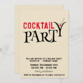 Minimalistischer Cocktail Party Einladung (Vorne/Hinten)