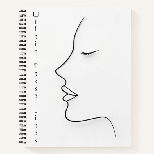 Minimalistischer Continuous-Line-Kunstplaner Notizblock (Vorderseite)