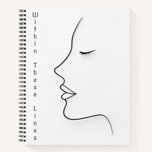 Minimalistischer Continuous-Line-Kunstplaner Notizblock (Vorderseite)