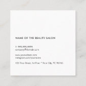 Minimalistischer Cooler Schwarz-weißer Scherenhaar Quadratische Visitenkarte (Rückseite)