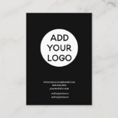 Minimalistischer cooler Schwarz-weißer Schriftart Visitenkarte (Rückseite)