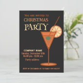 Minimalistischer cooler Weihnachtscocktail Party Einladung (Stehend Vorderseite)