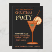Minimalistischer cooler Weihnachtscocktail Party Einladung (Vorne/Hinten)