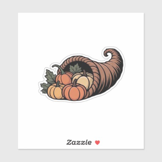 Minimalistischer Cornucopia Erntedank Design Class Aufkleber (Blatt)