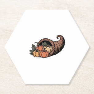 Minimalistischer Cornucopia Erntedank Design Class Untersetzer