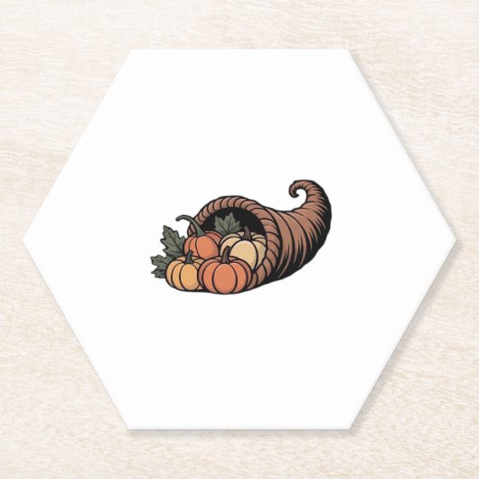 Minimalistischer Cornucopia Erntedank Design Class Untersetzer (Vorderseite)