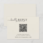 Minimalistischer Cream Milky Boho Chic QR Code Hoc RSVP Karte (Vorne/Hinten)