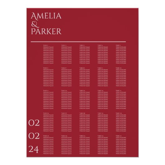 Minimalistischer Crimson Red Wedding Cart Poster (Vorderseite)