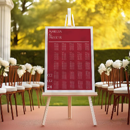 Minimalistischer Crimson Red Wedding Cart Poster
