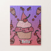 Minimalistischer Cupcake mit Kirsche und Sprinklen Puzzle (Vertikal)