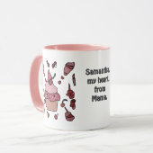 Minimalistischer Cupcake mit Kirsche und Sprinklen Tasse (Vorderseite Links)