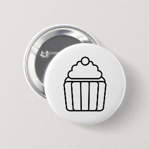 Minimalistischer Cupcake-Umriss-Button Button