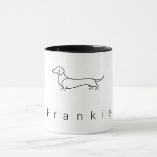 Minimalistischer Dachshund Benutzerdefinierter Nam Tasse