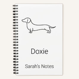 Minimalistischer Dachshund personalisierter Name S Notizblock