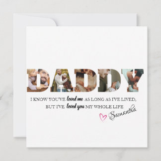 Minimalistischer DADDY Foto Collage Happy Vatertag Karte