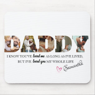 Minimalistischer DADDY Foto Collage Happy Vatertag Mousepad