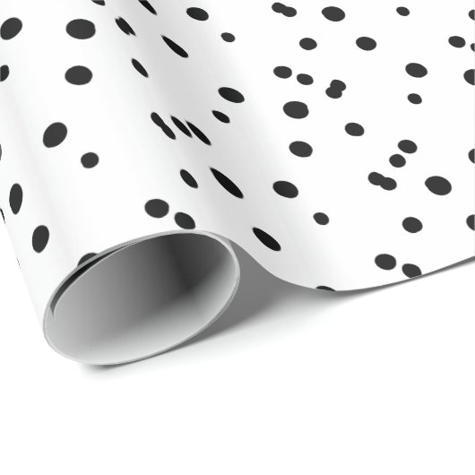 Minimalistischer Dalmatiner schwarz und weiß Geschenkpapier (Rolleneckpunkt)